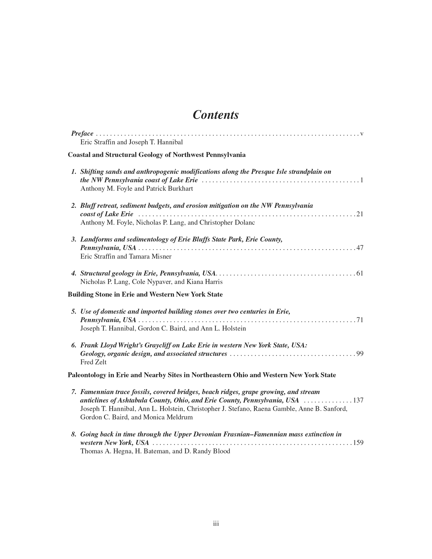 GSA Field Guide 71 Table of Contents