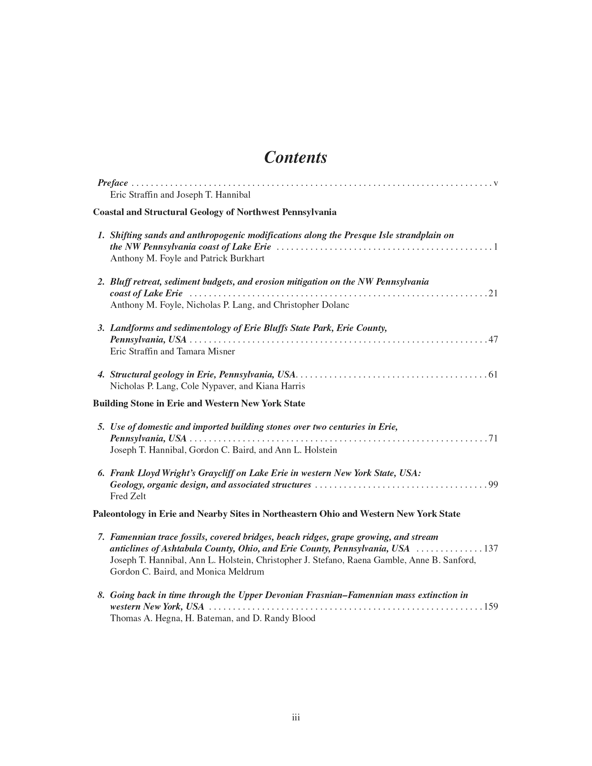 GSA Field Guide 71 Table of Contents