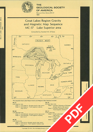 Lake Superior Area - Bouguer Gravity Map and Total Magnetic Intensity Map