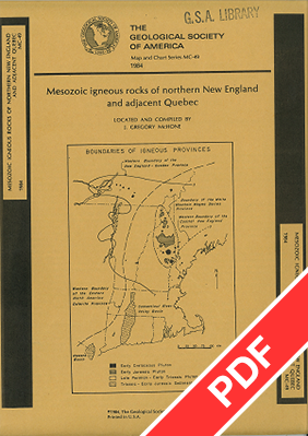 Mesozoic Igneous Rocks of Northern New England and Adjacent Quebec