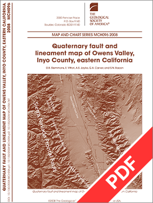 Quaternary Fault and Lineament Map of Owens Valley, Inyo County, Eastern California