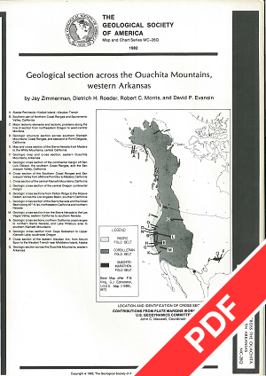 Geological section across the Ouachita Mountains, western Arkansas