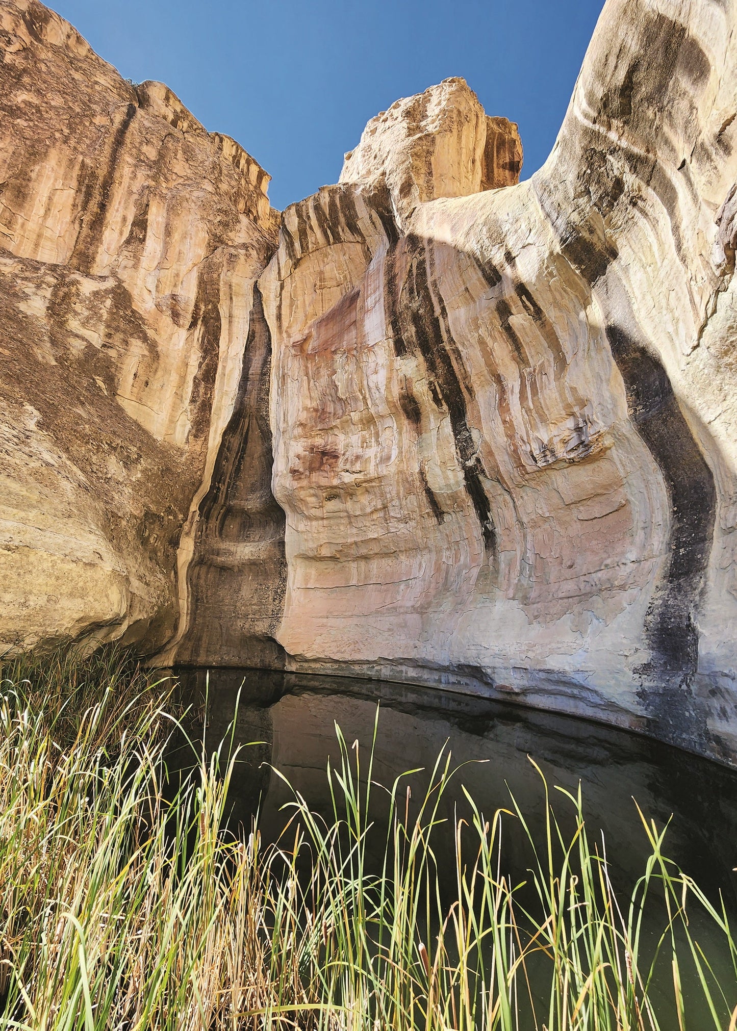 cliffs and pool at el morro new mexico
