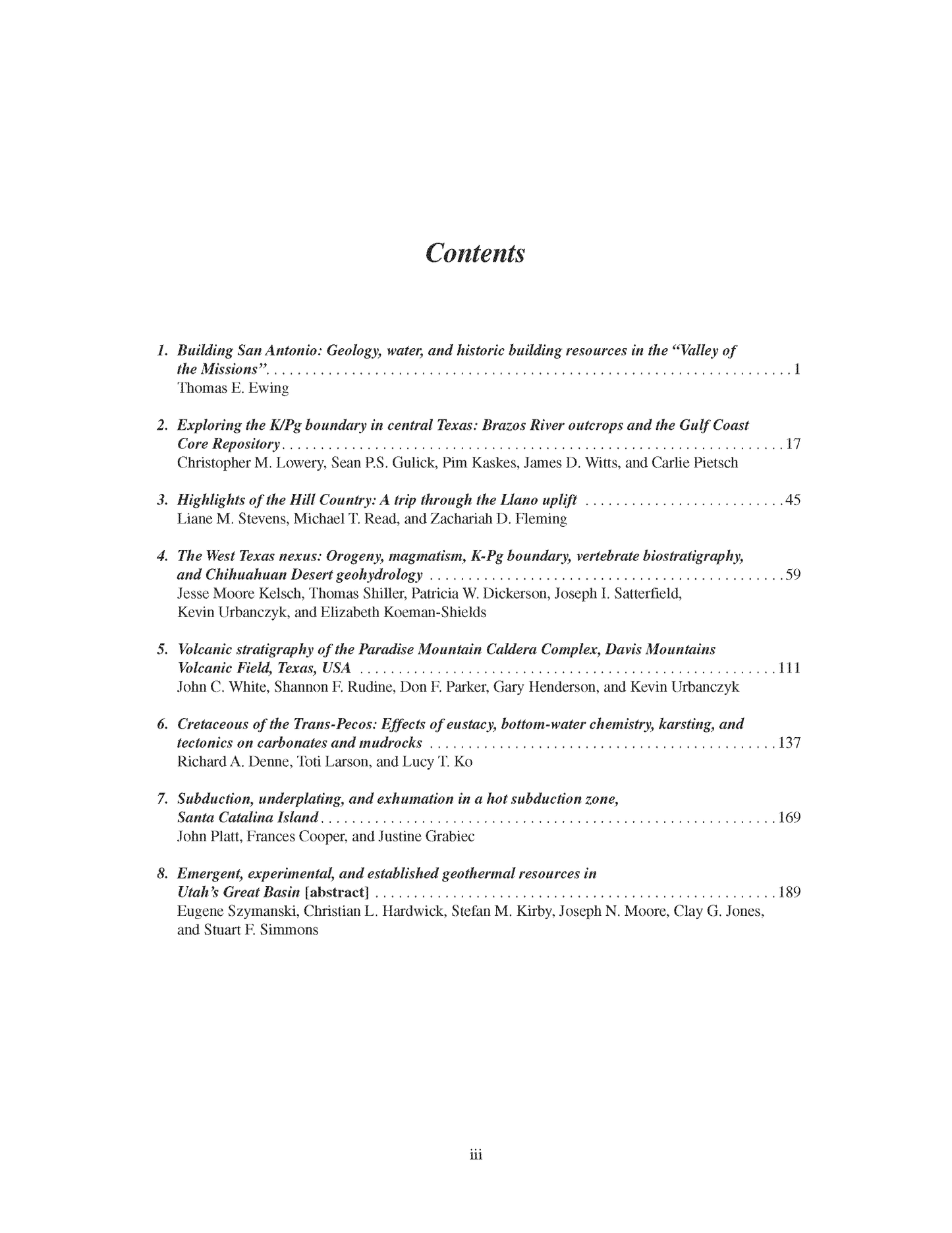 From Orogenies to Hydrology: Geologic Excursions in Texas and Beyond