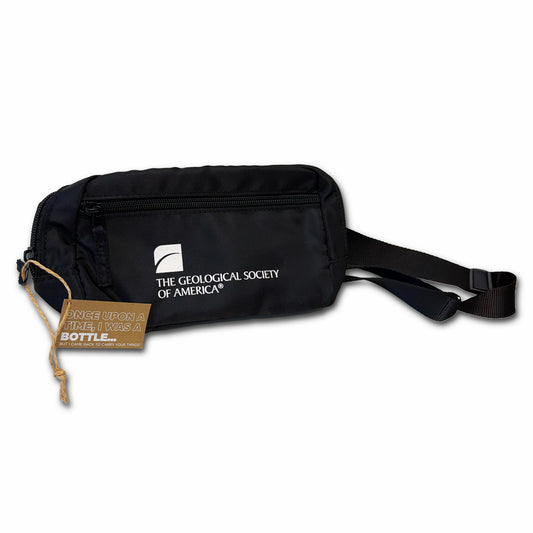 Black waist bag with Geological Society of America logo 