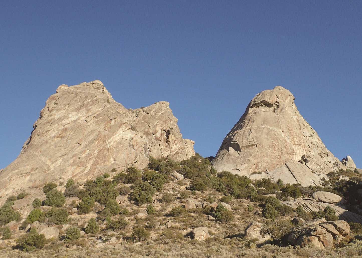 south sister and north sister formations at city of rocks national reserve in idaho