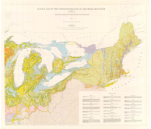 Glacial Map of the United States East of the Rocky Mountains