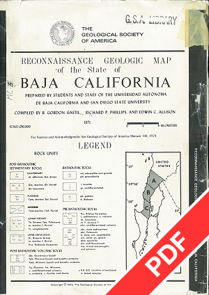 Reconnaissance geologic map of the state of Baja California