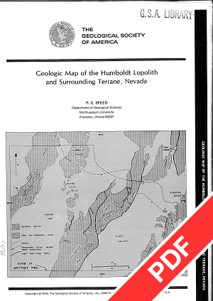 Geologic Map of the Humboldt Lopolith Surrounding Terrane