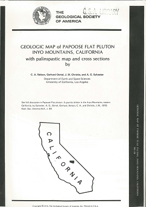 Geologic Map of Papoose Flat Pluton Inyo Mountains, CA