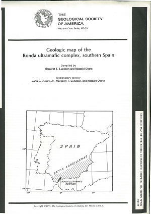 Geologic map of the Ronda ultramafic complex, southern Spain