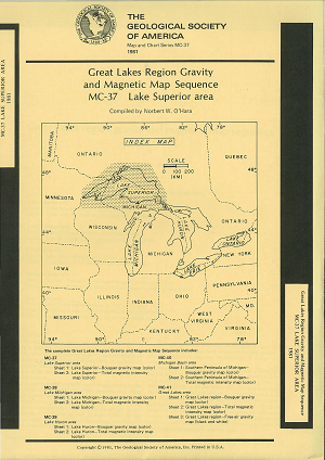 Lake Superior Area - Bouguer Gravity Map and Magnetic Map