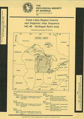 Michigan Basin Area - Bouguer Gravity Map and Magnetic Map