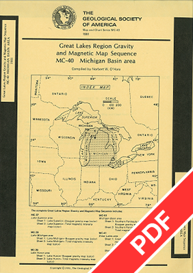 Michigan Basin Area - Bouguer Gravity Map and Magnetic Map