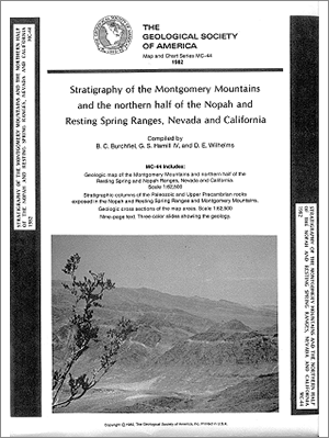 Map: Stratigraphy of Montgomery Mtns and Nopah Ranges