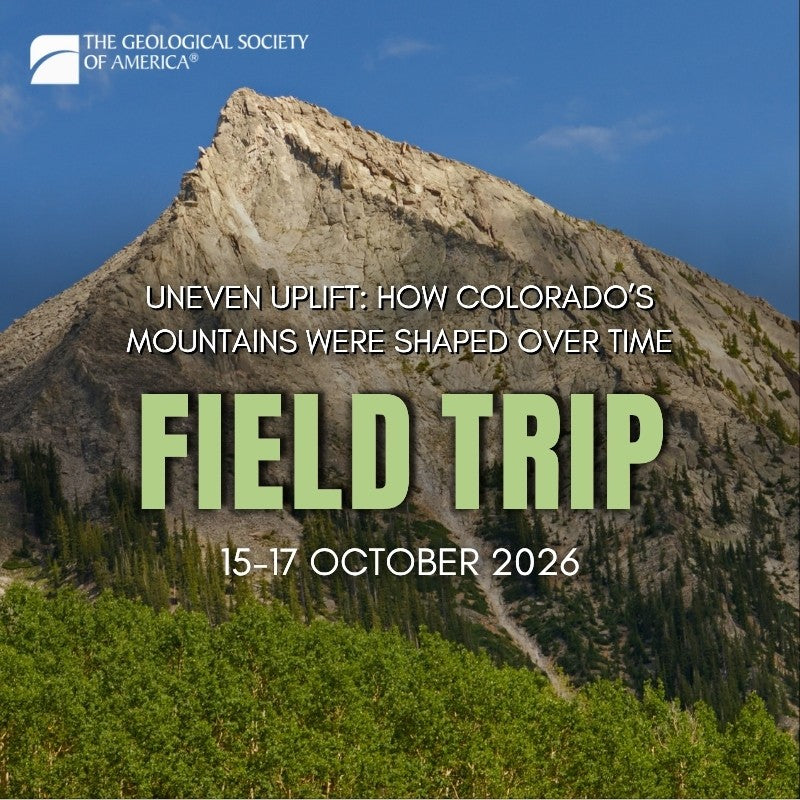 a mountain with blue sky behind it advertising a field trip