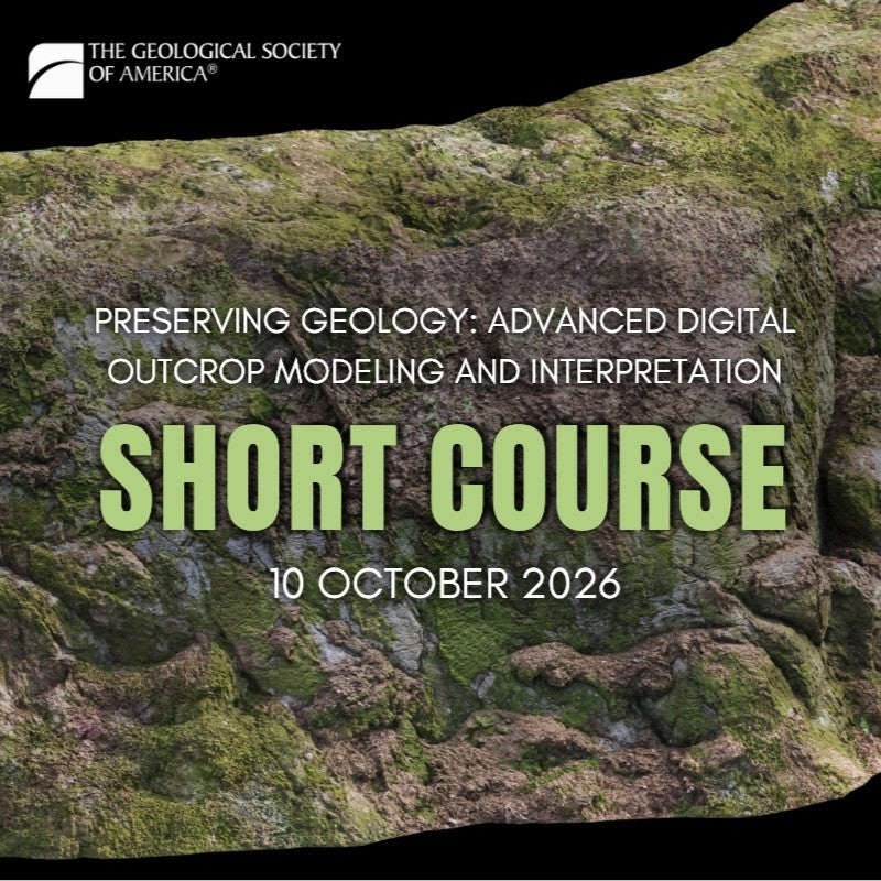Text advertising a GSA short course on top of a rock. 