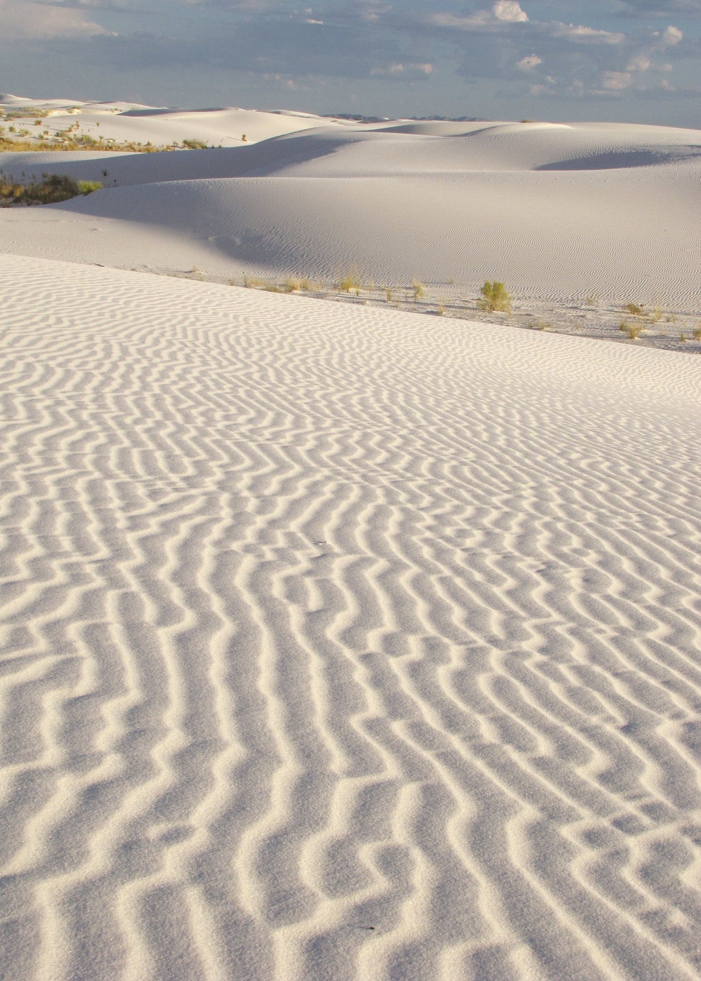 Wind creates ripples in the sand at White Sands National Park, New Mexico 