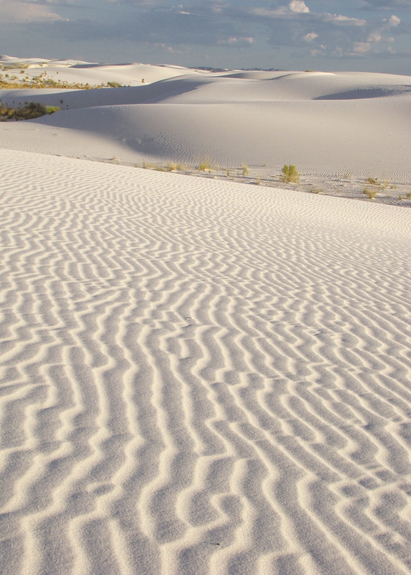 Wind creates ripples in the sand at White Sands National Park, New Mexico 