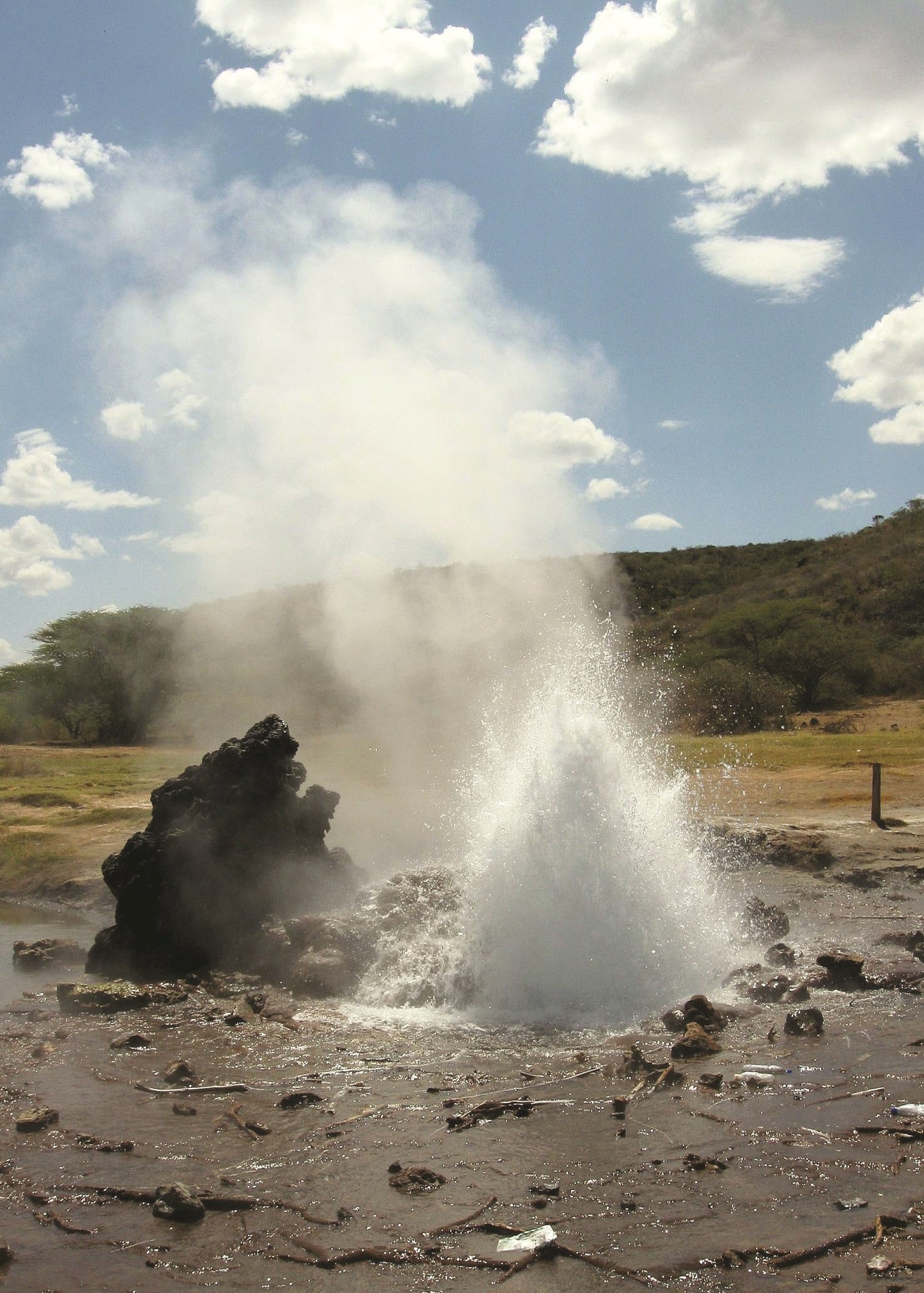 One of the geysers in the Loburu area at Lake Loburu , Kenya, Africa