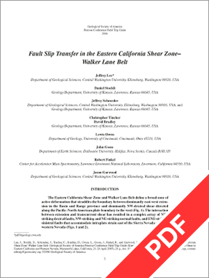 Fault Slip Transfer in the Eastern California Shear Zone...