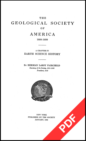 The Geological Society of America 1888-1930