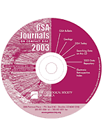 GSA Journals on Compact Disc - 2003