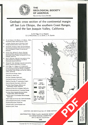 Map: Continental margin off San Luis Obispo and Coast Ranges