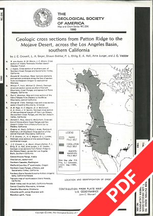 Cross sections from Patton Ridge to the Mojave Desert, CA