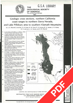 Cross sections, northern California coast ranges to Sierra