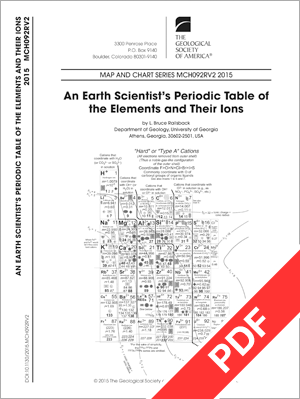 text based cover for An Earth Scientist's Periodic Talbe of the Elements and Their Ions