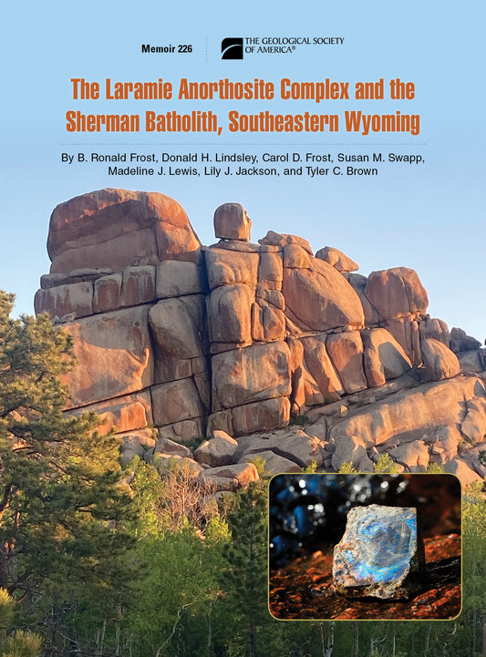 Book cover shwoing morning light on the nautilus, Vedauwoo area, with inset of iridescent plagioclase. 