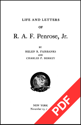 Life and Letters of R.A.F. Penrose Jr.