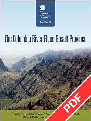 Cover for "The Columbia River Flood Basalt Province" with PDF ribbon