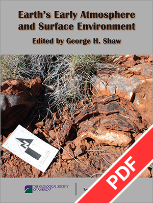 Cover for "Earth's Early Atmosphere and Surface Environment" with PDF ribbon