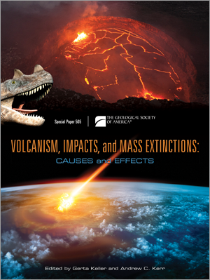 Cover for "Volcanism, Impacts, and Mass Extinctions"