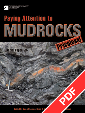 Cover for "Paying Attention to Mudrocks" with PDF ribbon