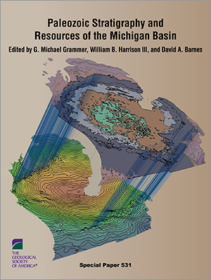 Cover for "Paleozoic Stratigraphy and Resources of the Michigan"