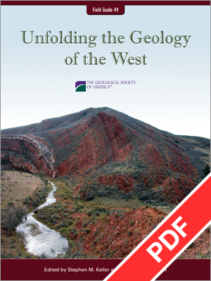 Cover for "Unfolding the Geology of the West" with PDF ribbon